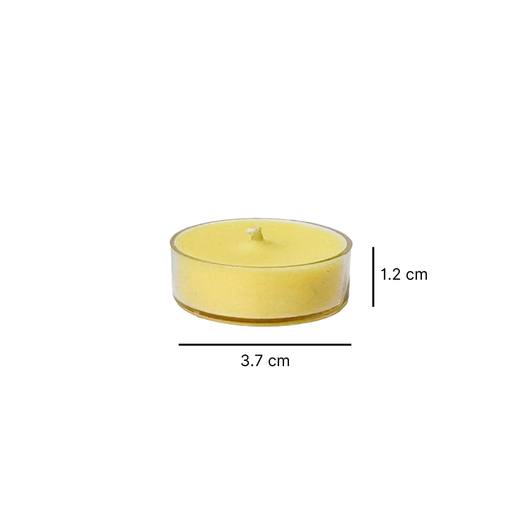 lemon scented round acrylic tealights candle