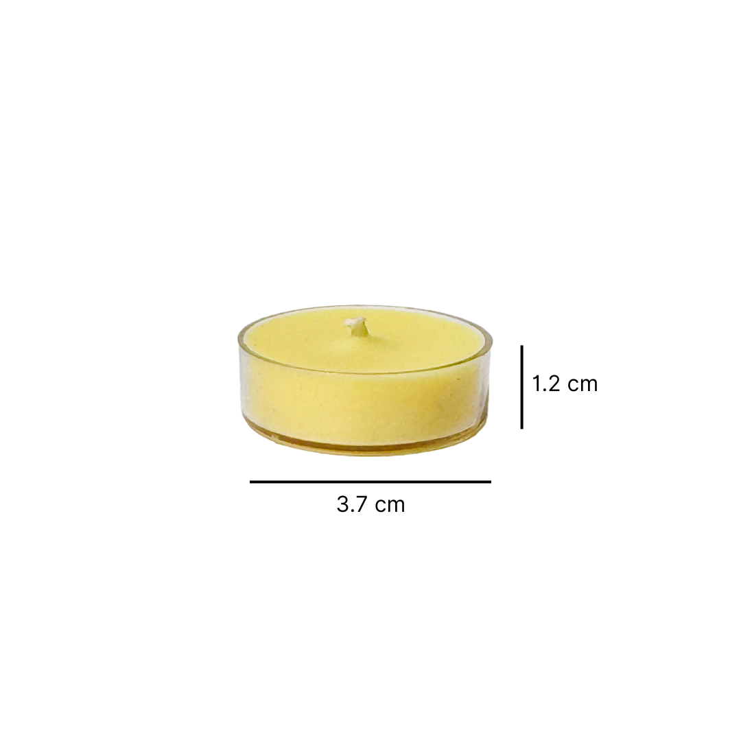  lemon scented round acrylic tealights candle